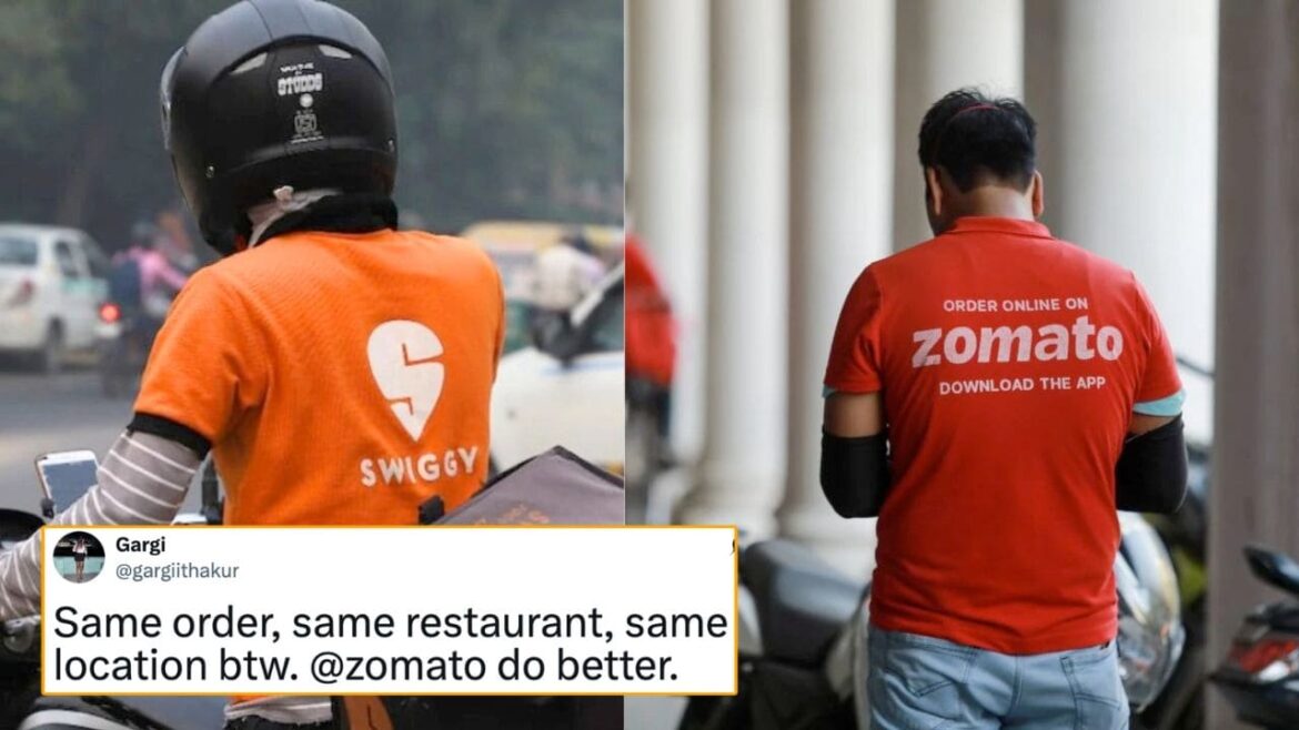 Customer Points Out Price Difference Between Zomato And Swiggy