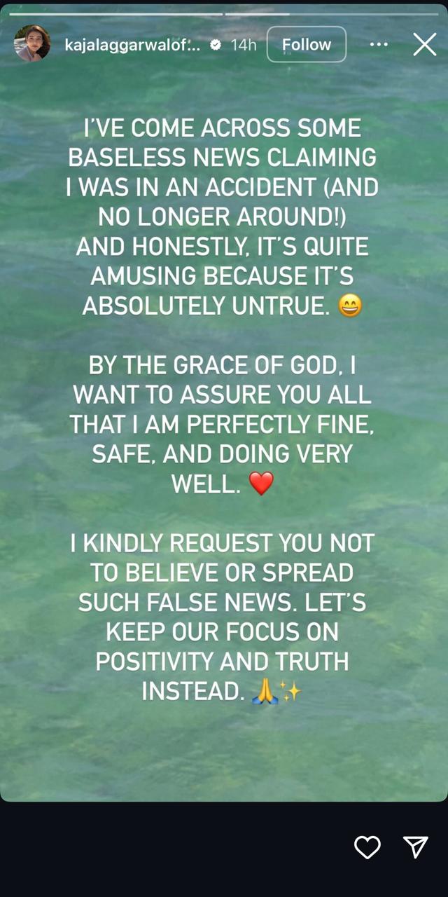 Kajal Aggarwal Instagram story