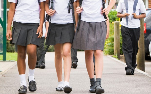 girls in school uniforms skirts