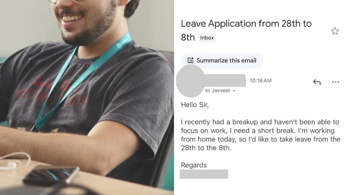 Gen Z employee leave application after breakup