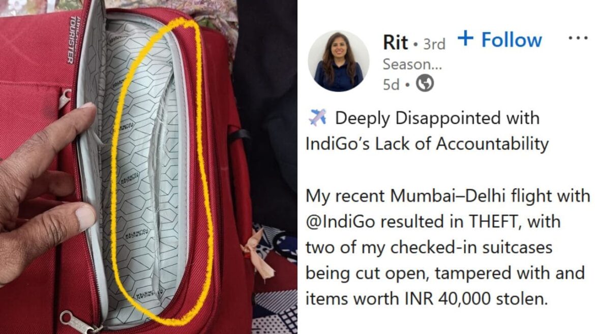 IndiGo Responds After Passenger Claims Her Suitcase Was Cut Open And Items Were Stolen
