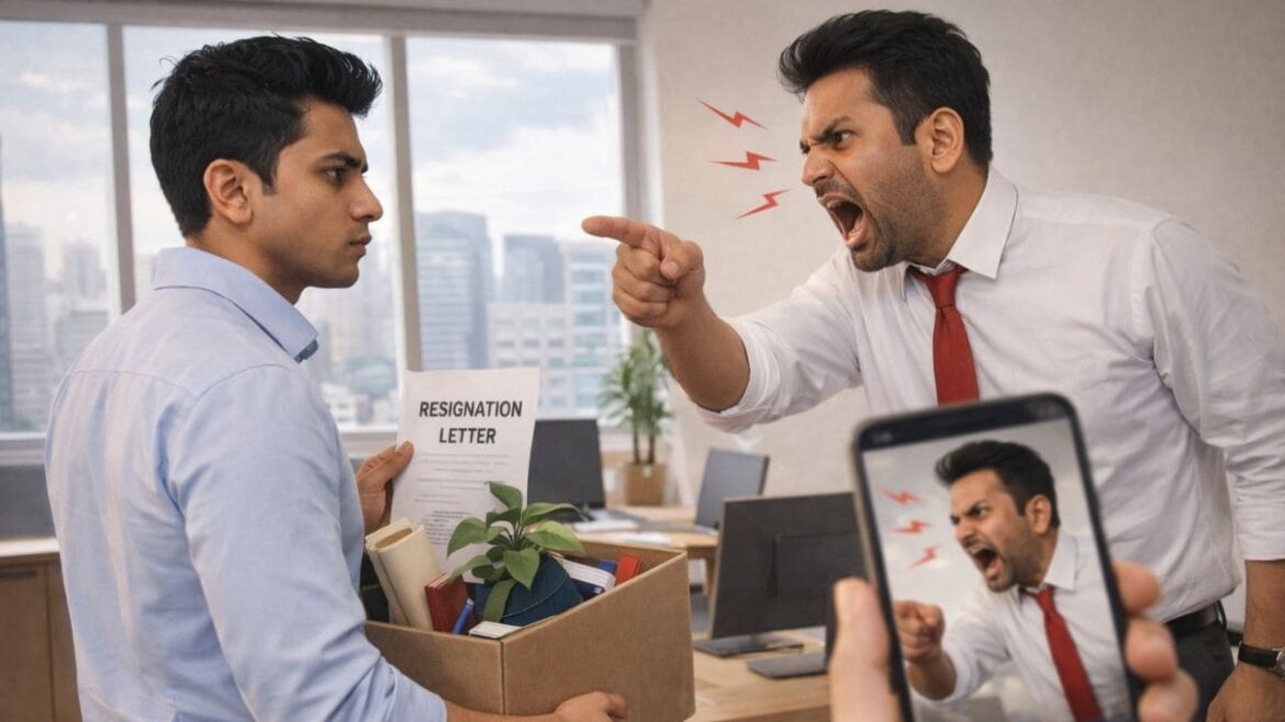Man Says Boss Shouted At Him For Resigning And Passed Personal Comments