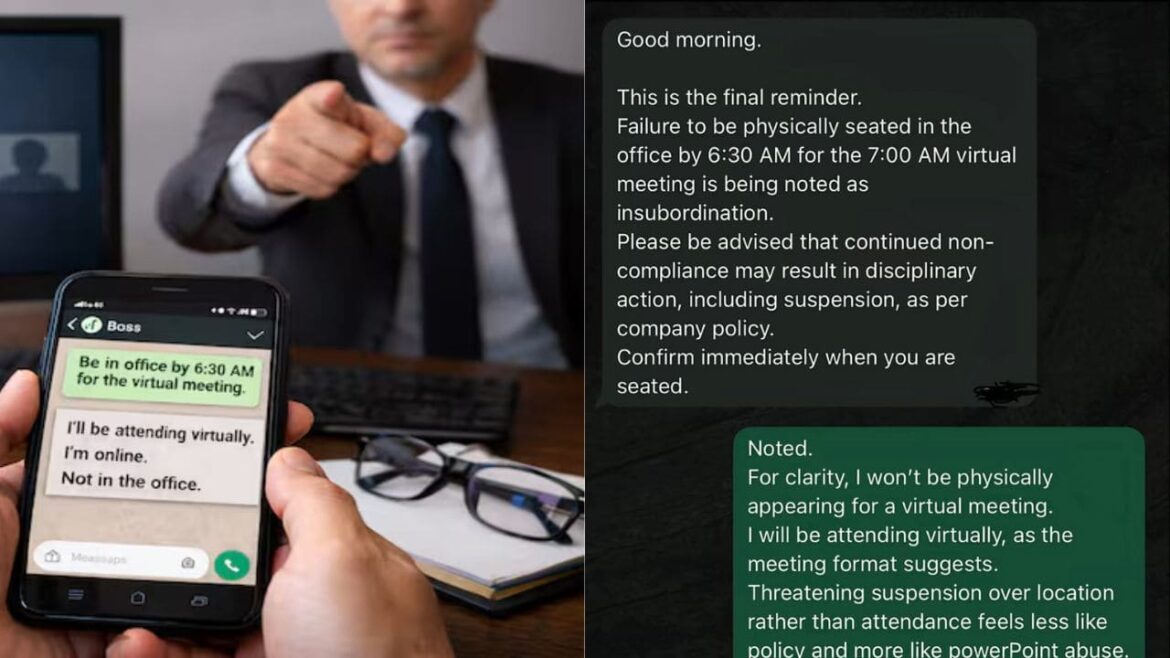 Gen Z employee Reply To Toxic Boss Goes Viral Over 630 AM Office for Virtual Meeting
