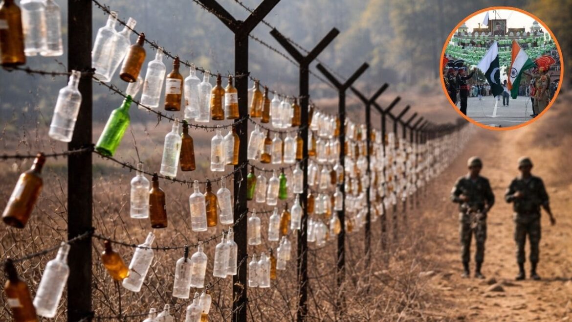 why-are-glass-bottles-hanging-along-the-india-pakistan-border