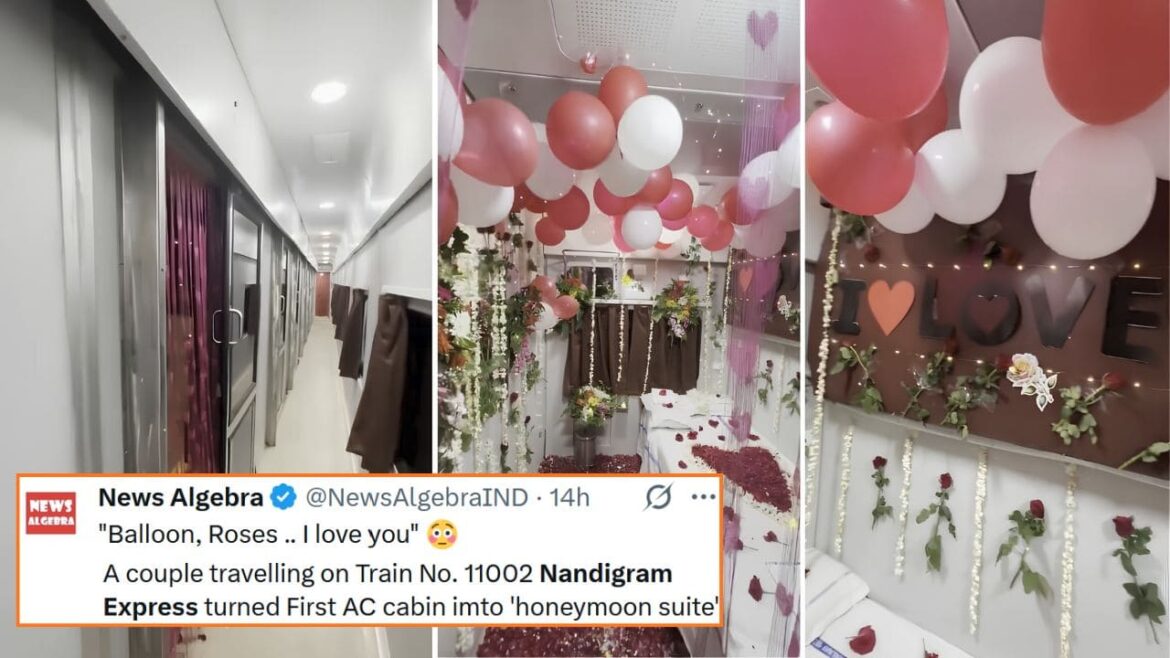 Couple Transforms AC Train Coach with A Honeymoon-Themed Makeover