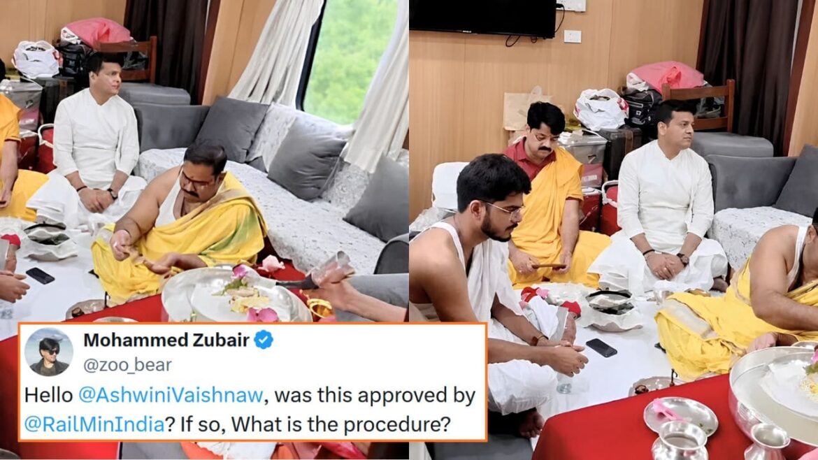 Railways Respond After Video Of Priests Performing Puja Inside Moving Train Goes Viral