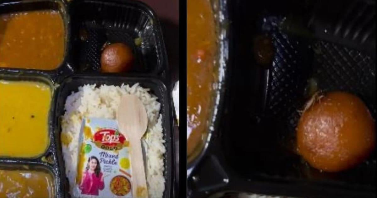 Live Cockroach in Veg Thali IRCTC